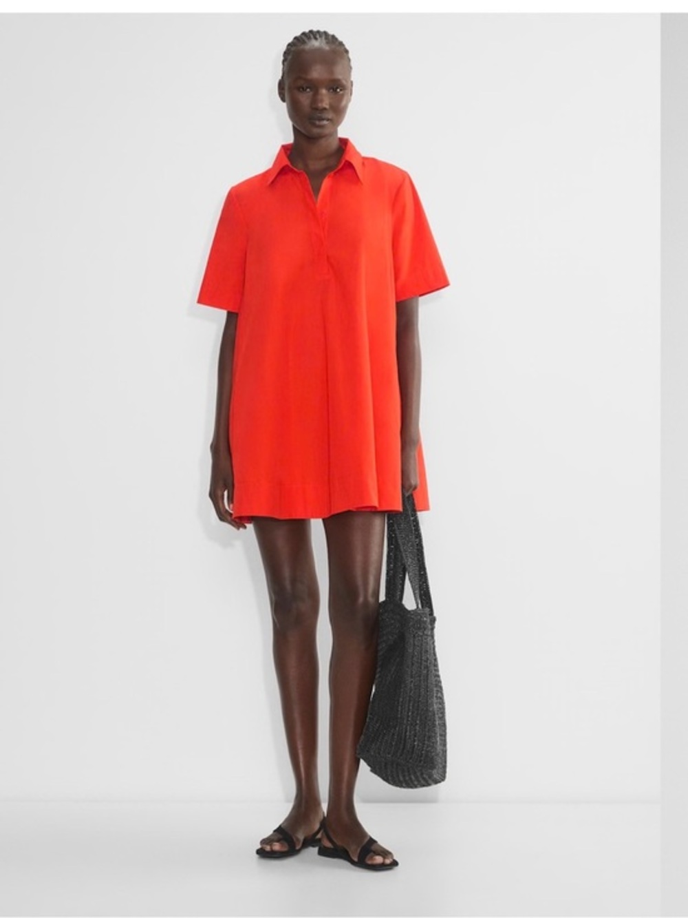 Resolute Poplin Dress Barbaton Aritzia Poppy Red